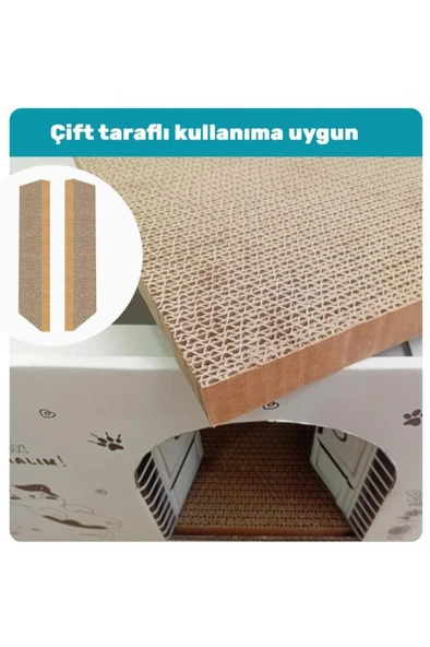 Ata Home Karton Kedi Tırmalama ve Dinlenme Evi - Resim 4