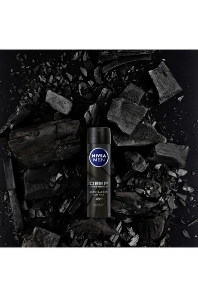 Nivea Men Erkek Sprey Deodorant Deep Dimension 150ml,48 Saat Anti-perspirant Koruma - Resim 5