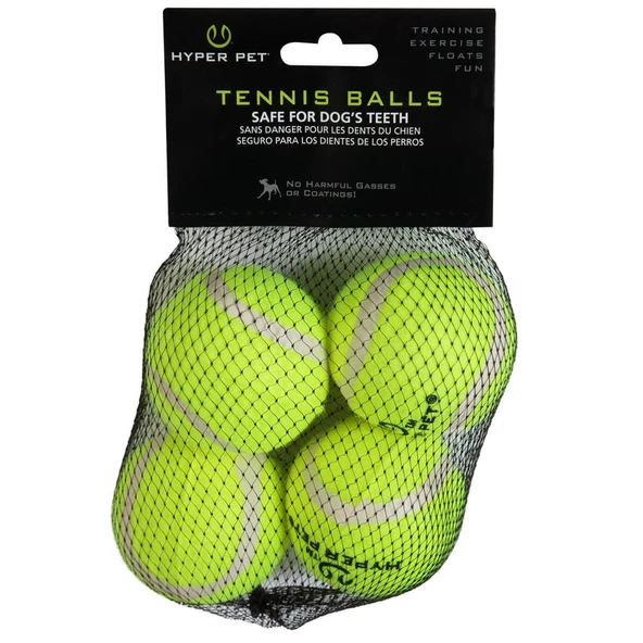 Hyper Pet 4'lü Tenis Topu Orta Boy Yeşil 6.5 Cm ürün görseli 1