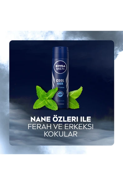 Nivea Men Erkek Sprey Deodorant Cool Kick 48 Saat Anti-perspirant Koruma 150ml,serinleten Ferahlık - Resim 3