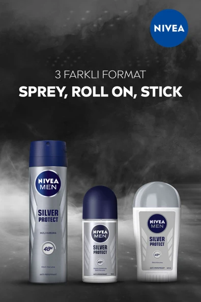 Nivea Men Erkek Sprey Deodorant Silver Protect 48 Saat Anti-perspirant Koruma 150ml - Resim 6