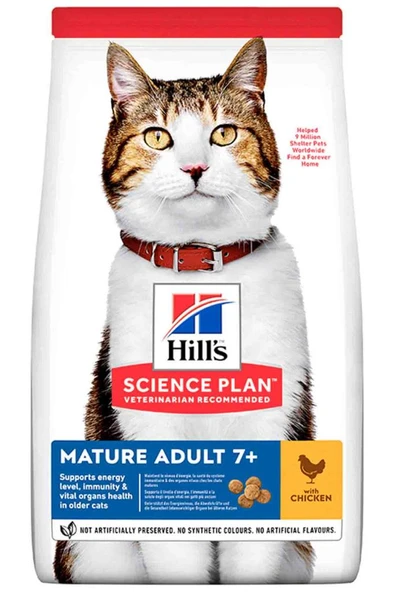 Hill's Mature +7 Tavuklu Yaşlı Kedi Maması 3 Kg ürün görseli 1