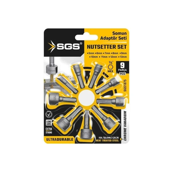 Sgs 1875 Somun Adaptör Seti 9 Parça - Resim 3