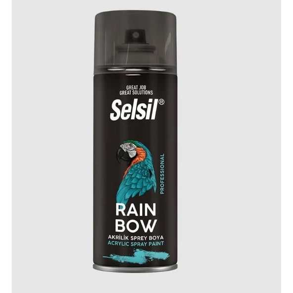 Selsil Rainbow Akrilik Sprey Boya 9005 Mat Siyah - Resim 3