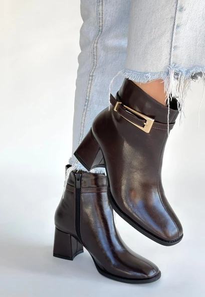 Rivav Acı Kahve Rugan Topuklu Bot - Resim 2