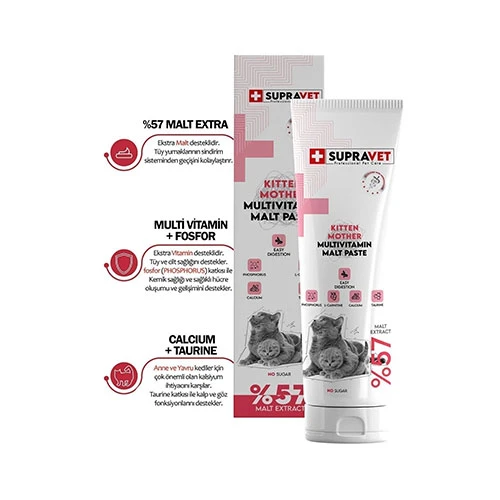 Supravet Kitten Mother Multi Vitamin Malt Paste 30 Gr ürün görseli 1