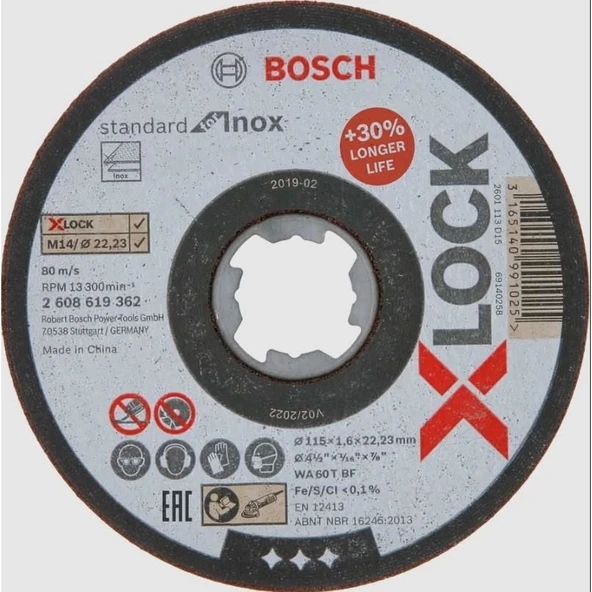 Bosch Xlock İnox Kesici 115X1X22,23 mm - Resim 3