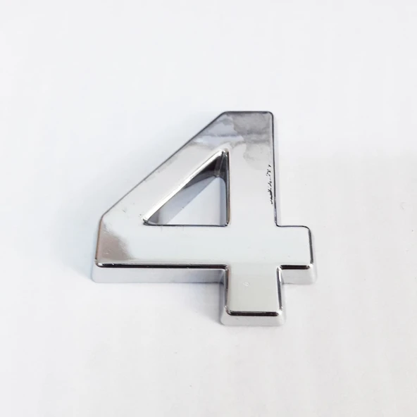 Cemax 4 Rakamı 3,75 cm Krom Yapışkanlı - Resim 5