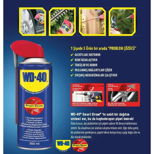 WD 40 Smart Straw Pas Sökücü Yağlayıcı 350 ml - Resim 7