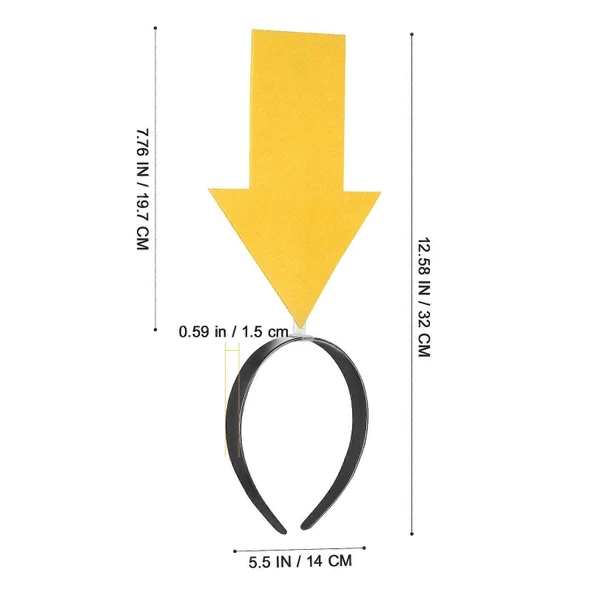 Kişiselleştirilebilir Ok Taç - Üzerine Yazı Yazılabilen Parti Tacı Sarı Renk - Resim 4