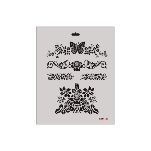 Rich New Seri N-107 Stencil 35x25 cm - Resim 2