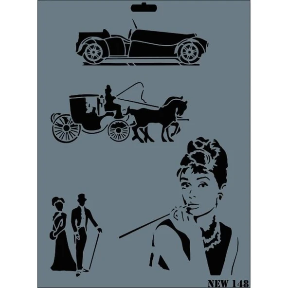 Rich New Seri N-148 Stencil 35x25 cm ürün görseli 1