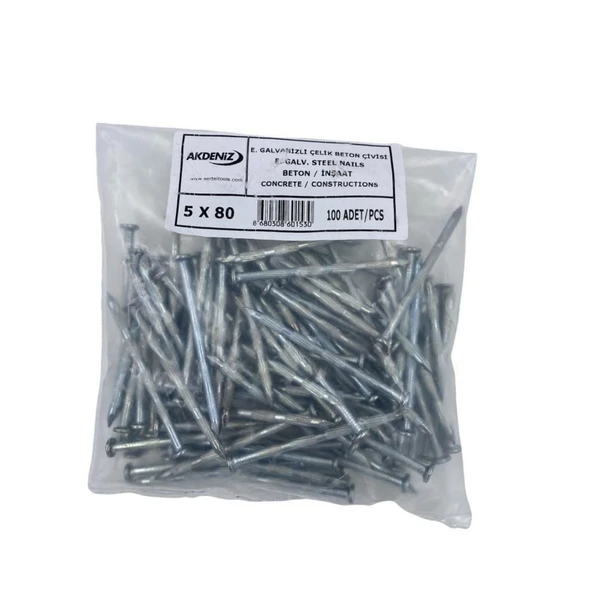Akdeniz 5X80 Kanallı Çelik Çivi 100 lü ürün görseli 1