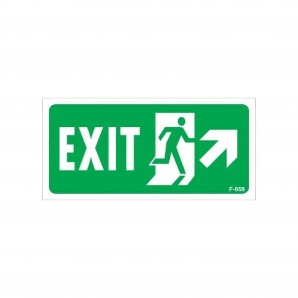 Exit Sağ Yukarı Uyarı Levhası 17,5x25 KOD:959 ürün görseli 1
