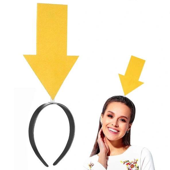 Kişiselleştirilebilir Ok Taç - Üzerine Yazı Yazılabilen Parti Tacı Sarı Renk - Resim 2