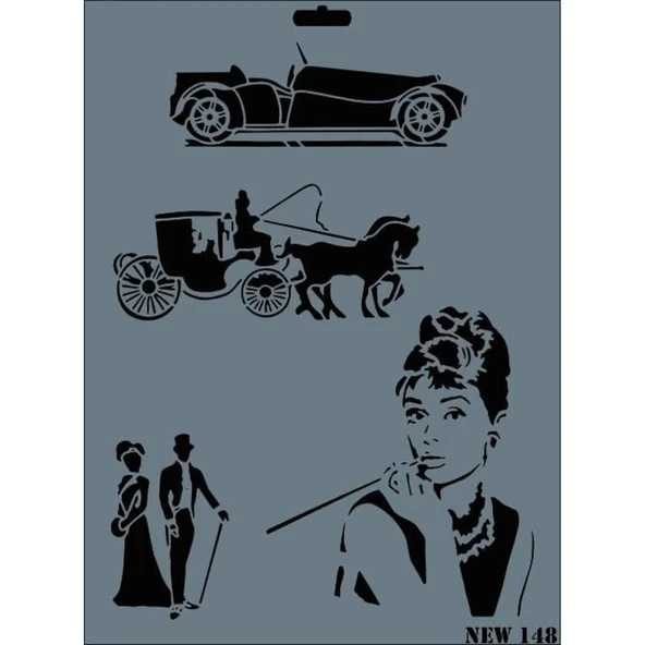 Rich New Seri N-148 Stencil 35x25 cm - Resim 2