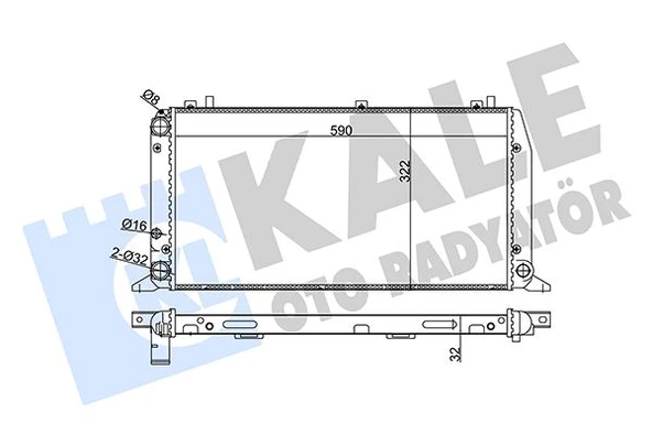 KALE 367400 RADYATÖR AUDI 80-CABRIOLET-COUPE 590x322x34 AL/PL 893121251A-893121253A ürün görseli 1