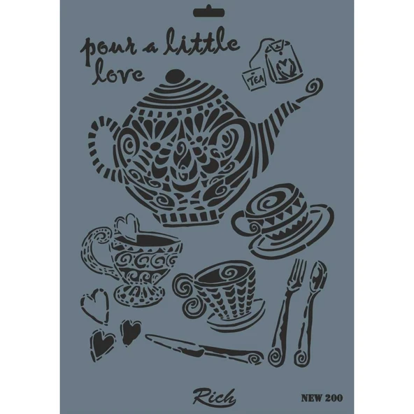 Rich New Seri N-200 Stencil 35x25 cm - Resim 2