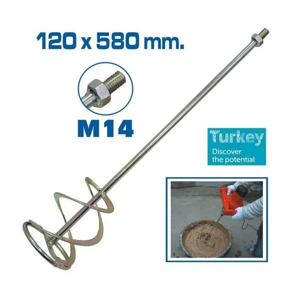 Topshop TH14343 Boya Alçı ve Harç Karıştırıcı Uç 120x580 mm - Resim 2