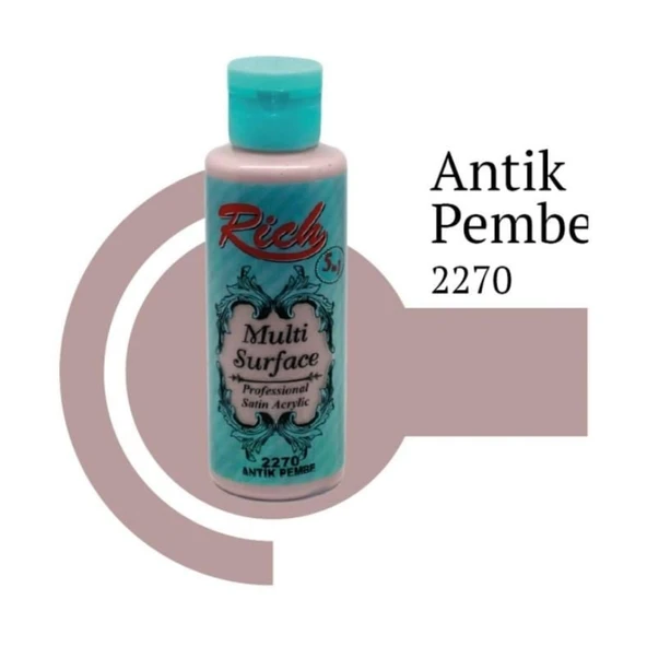Rich Multi Surface 2270 Antik Pembe Akrilik Boya 120 cc - Resim 4