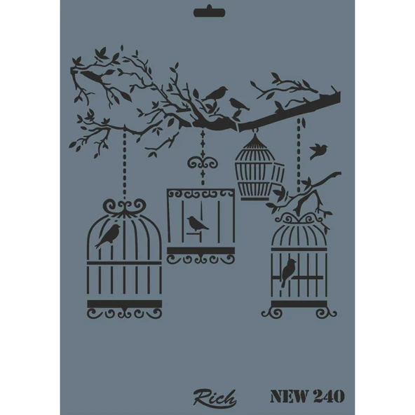 Rich New Seri N-240 Stencil 35x25 cm - Resim 3