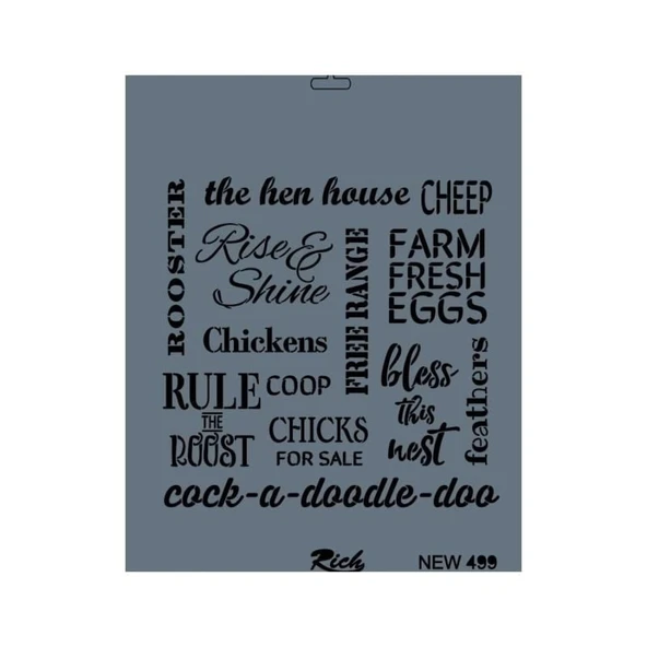 Rich New Seri N-499 Stencil 35x25 cm - Resim 2