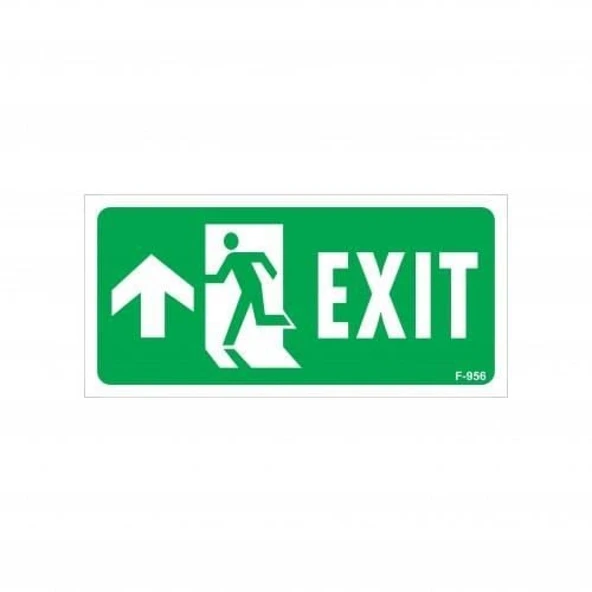 Exit Yukarı Sol Ok İşaretli Uyarı Levhası 17,5x25 KOD:956 - Resim 2