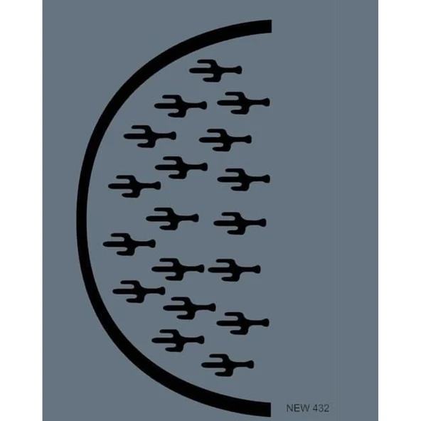 Rich New Seri N-432 Stencil 35x25 cm - Resim 2