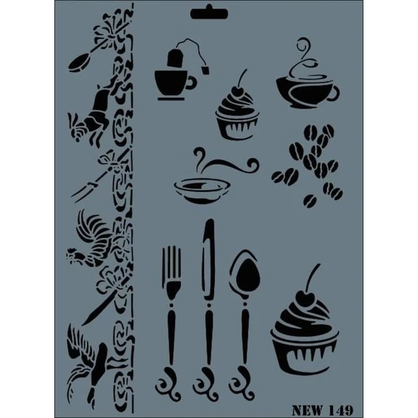 Rich New Seri N-149 Stencil 35x25 cm - Resim 2