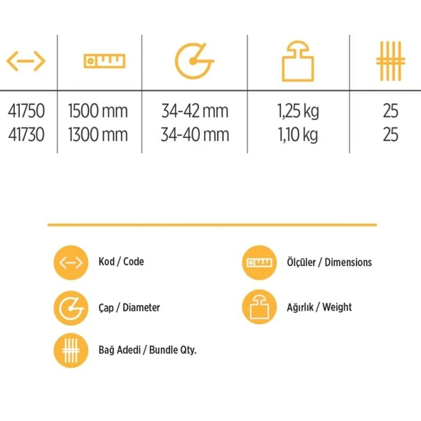 YKS 41750 Eğik Kürek Sapı 1,5 Metre - Resim 2