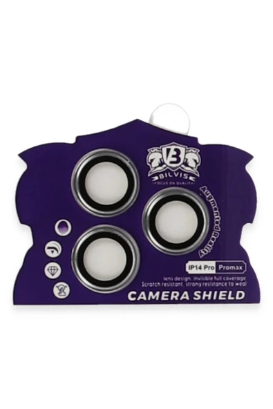 HarmonyAura iPhone 14 Pro Max Bilvis Titan Kamera Lens - Gümüş - Resim 2