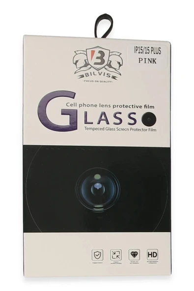 HarmonyAura iPhone 15 Bilvis Titan Kamera Lens - Pembe - Resim 3