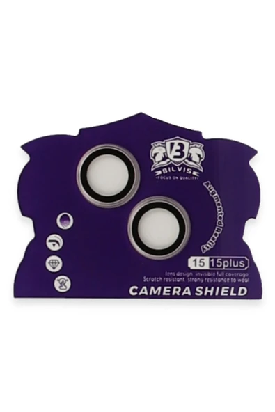 HarmonyAura iPhone 15 Bilvis Titan Kamera Lens - Pembe - Resim 2