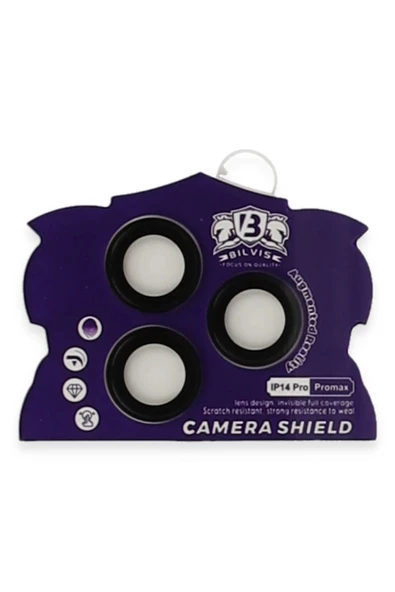 HarmonyAura iPhone 14 Pro Max Bilvis Titan Kamera Lens - Siyah - Resim 2