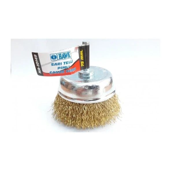 Hawk HA10149 Pimli Sarı Tel Çanak Fırça 75 mm ürün görseli 1