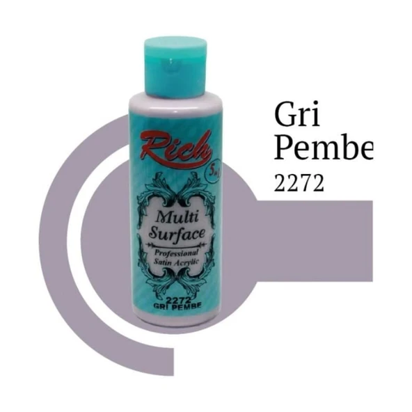 Rich Multi Surface 2272 Gri Pembe Akrilik Boya 130 cc - Resim 2