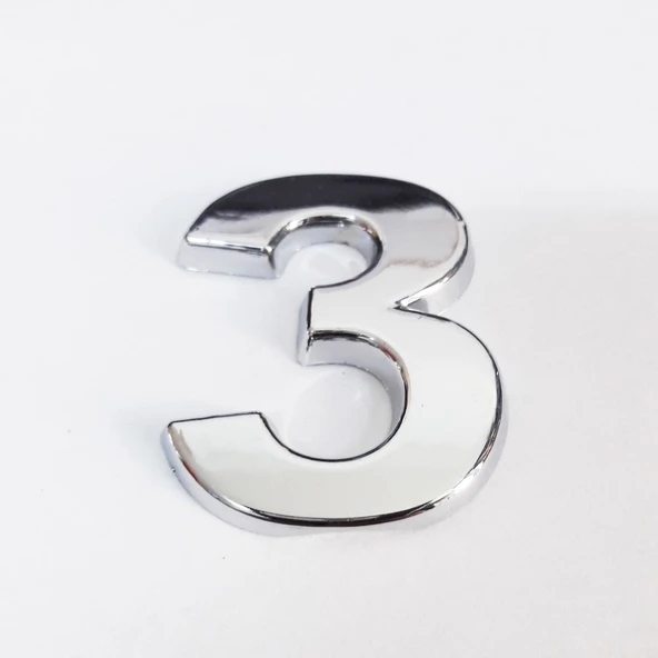 Cemax 3 Rakamı 3,75 cm Krom Yapışkanlı ürün görseli 1