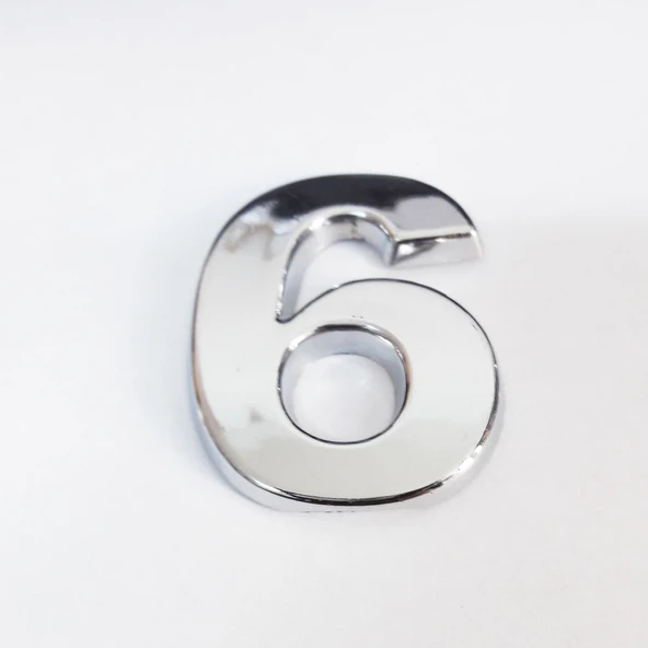 Cemax 6 Rakamı 3,75 cm Krom Yapışkanlı ürün görseli 1