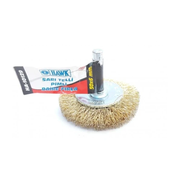 Hawk HA10129 Pimli Sarı Tel Daire Fırça 50x6 mm ürün görseli 1