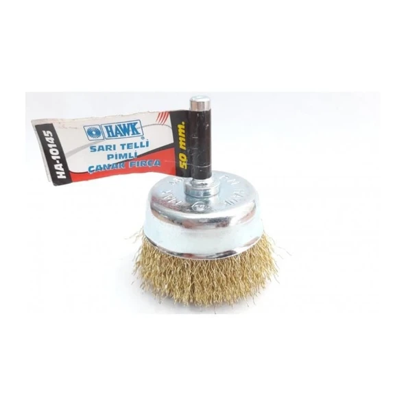 Hawk HA10145 Pimli Sarı Tel Çanak Fırça 50 mm - Resim 3