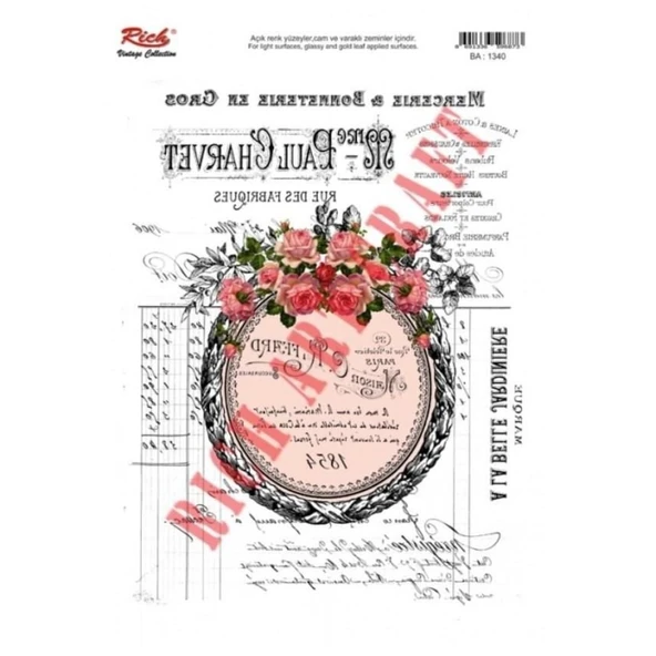 Rich 1340 Vintage Kolay Transfer 23x33 cm - Resim 2