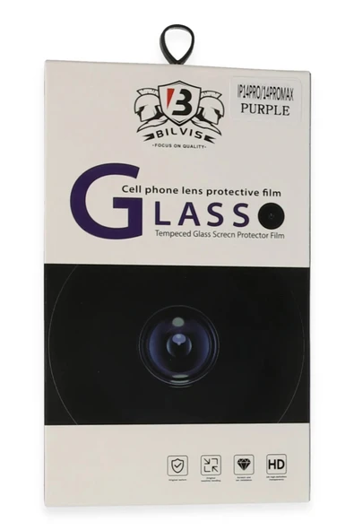 HarmonyAura iPhone 14 Pro Max Bilvis Titan Kamera Lens - Derin Mor - Resim 3