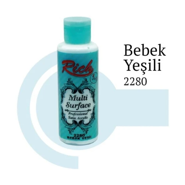 Rich Multi Surface 2280 Bebek Yeşili Akrilik Boya 130 cc - Resim 2