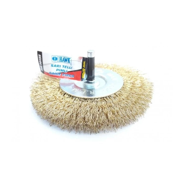 Hawk HA10135 Pimli Sarı Tel Daire Fırça 100x10 mm ürün görseli 1