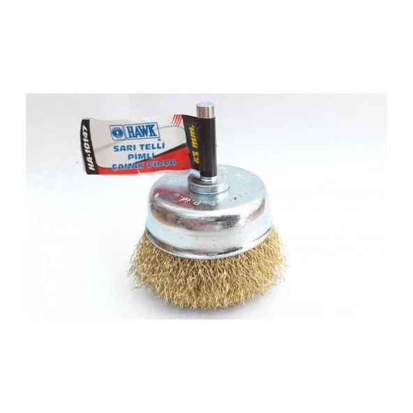 Hawk HA10147 Pimli Sarı Tel Çanak Fırça 65 mm ürün görseli 1