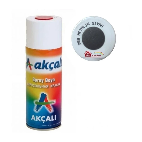 Akçalı Sprey Boya 400 ml 359 Metalik Siyah ürün görseli 1