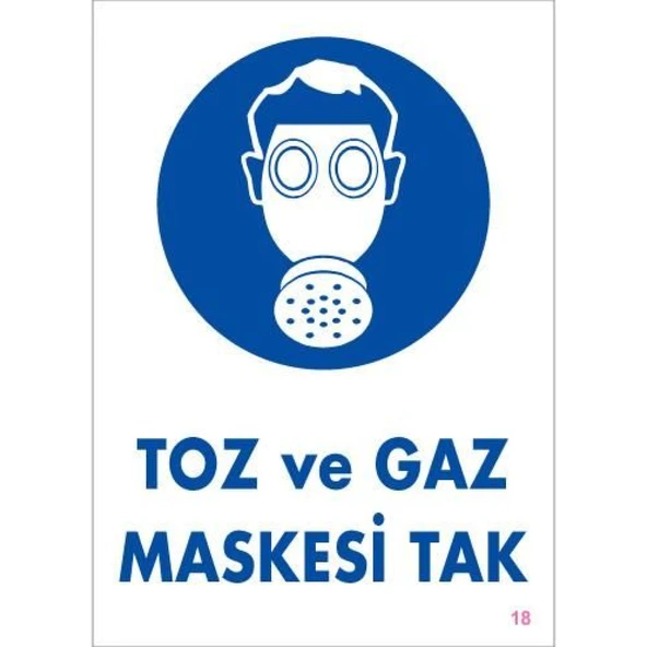 Toz ve Gaz Maskesi Uyarı Levhası 25x35 KOD:18 ürün görseli 1