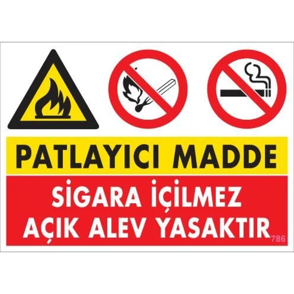 Patlayıcı Madde Uyarı Levhası 25x35 KOD:786 - Resim 2