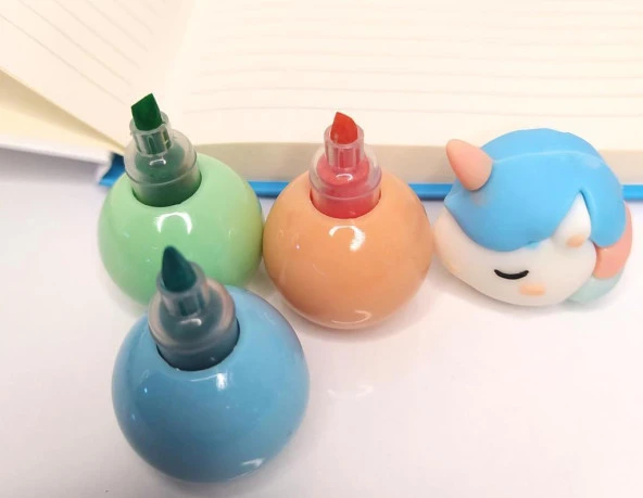 Hdmarketim 3 lü Unicorn 3 Renk Fosforlu Kalem 10458 - 4