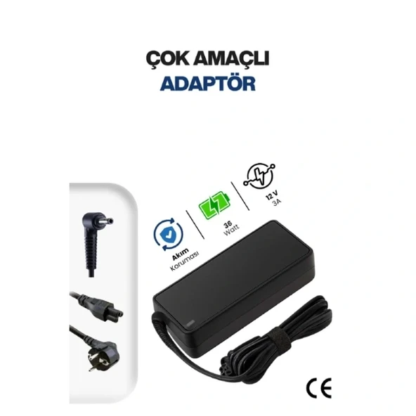 12v 3a 5.5 * 2.5mm 36w Ac/dc Adaptör ürün görseli 1